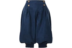 COSDREAMER Pantaloncini da Donna a Vita Alta Doppiopetto Rinascimentale Pantaloni medievali Vintage Mutandine Pirata Pantaloncini