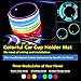 Price comparison product image 2pcs Multicolor LED Cup Holder Mat Pad USB Charging Interior Light Decoration Neon Lights Custom Lighting Accessories Mouldings Trim Lamps Vehicle Parts Decor Lamp Atmosphere Fit All Cars
