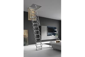 Service Solutions Scala Retrattile per Soppalco – [VARI MODELLI E MISURE] (PANTOGRAFO (11 GRADINI) ZINCATA – CM 70 X 90 H300)