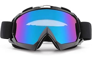 SPOSUNE Motorcycle Goggles, ATV Dirt Bike Off Road Racing MX Riding Goggle Anti-Scratch Dustproof Bendable UV400 Eyewear Padded Soft Thick Foam,Adjustable Strap Adults' Cycling Motocross