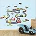 KAMAY'S® Removable Children's Rooms Cartoon Car Track Decor Wall Stickers XY1160