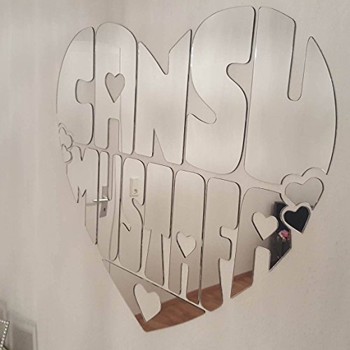 Reflect your love with a Heart-Shaped Mirror Personalized with your Name – Express Delivery to Worldwide via DHL - 7