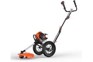 FUXTEC Benzin Motorsense auf Rädern FX-FSR162 mit 62 cc - große Lufträder & 3,5 PS Leistung – 2-Takt Rasentrimmer/Trimmer, Freischneider mit Faden