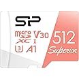 Silicon Power 512GB microSDXC UHS-I Micro SD Card with Adapter, Up to 100MB/s Read & 80MB/s Write, C10 U3 V30 A1 4K UHD Video, High Speed microSD Memory Card, Superior A1 Series
