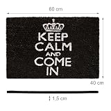 Relaxdays Fußmatte Kokos KEEP CALM 40 x 60 cm Kokosmatte mit rutschfestem PVC Boden Fußabtreter aus Kokosfaser als Schmutzfangmatte und Sauberlaufmatte Fußabstreifer für Außen und Innen Matte, schwarz - 4