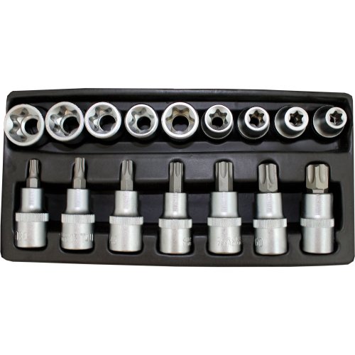 Nussatz 16 Teilig Torx Inbus Vielzahn Innen-Imbus Bit Stecknüsse Werkzeug Set - 2