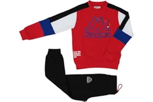 MARBEL Kappa - Chándal para niño de 100% algodón French Terry. Chándal completo con cremallera de felpa ligera ideal para otoño y primavera. Kappa Back To School.
