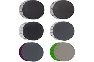 LZKHEH 30 discos redondos de papel de lija de 75 mm, ideales para pulir y lijar madera y metal con granos de 600/800/1000/1500/2000/3000. Incluye almohadillas de lijado sin agujero.