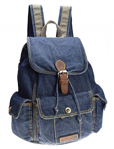 Preisvergleich Produktbild SAIERLONG Frauen und Mädchen Rucksack Schultasche Reisetasche Tiefblau jean