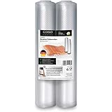 CASO 3 Sterne Strukturrollen 30x600 cm, 2 St. Folienrollen 105µm, für Vakuumierer / Folienschweißgeräte, BPA-frei, sehr stark