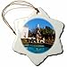 Produktbild 3drose Orn _ 48356 _ 1 Die Hamilton Gardens in Neuseeland ein Pool von Blau mit einer Statue bei der end-snowflake Ornament, Porzellan, 3 Zoll