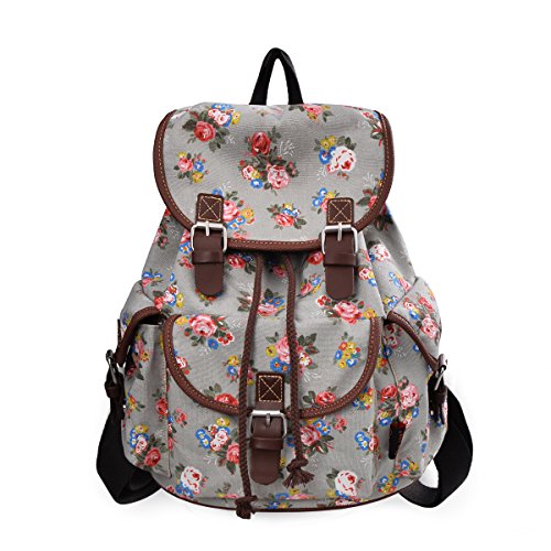 Preisvergleich Produktbild Douguyan Schulrucksack Daypack Girls E00163 Hellblau Pflingstrose Muster