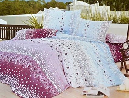 Todd Linen Brand New Multicolored Stylish Designed Super Soft 3 Pcs Queen Set 1 Duvet Quilt Cover + 2 Pillow Case Perfect Bedding Set (Cation Flower Queen)