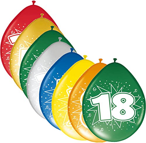 54-teiliges Partydeko Set * ZAHL 18 * für Geburtstag oder 18. Geburtstag mit Girlande, Rotorspiralen, Luftschlangen und vielen Luftballons von CARPETA® - 4