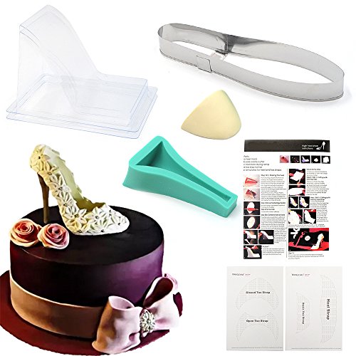 Reelva Moule en silicone pour décoration de gâteau en forme de chaussure à talon haut