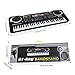 Produktbild Uemaker Kinder Klaviertastatur, Multifunktions 61-Key Piano Elektronische Orgel mit Mikrofon Simulierte Tastatur Musik Klavier Spielzeug (Schwarz)