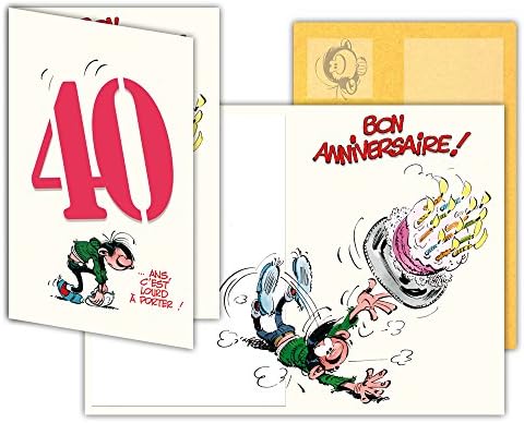 Gaston Lagaffe glct-6055 40 Birthday Card
