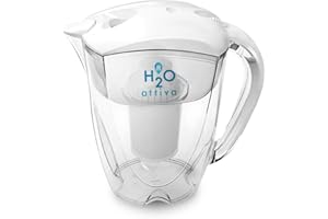 DIAMOND LIFE H2O Activa | Jarra filtrante – Agua hidrogenada, alcalina, ionizada purificada naturalmente pH alto | 1 filtro de larga duración sistema de filtración multietapa | Tritan BPA Free – 3,5 litros de