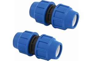 SmartProduct Connecteur pour tuyaux MDPE PP 20mm x 20 mm égal - Adaptateur pour tuyau d’eau PE de compression – Raccords de plomberie PN16 compatible avec tuyaux PE80 et PE100-2 pièces