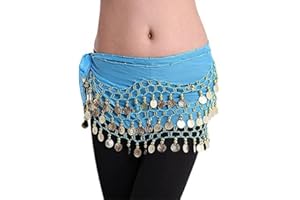 YiLang Orientaler Tanzgürtel für Damen und Mädchen, Bauchtanz, Seide, Schal mit Pailletten, Kostüm