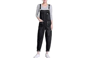 Lazutom Women's Loose Fit Casual Baggy Denim Bib Dungarees Overall