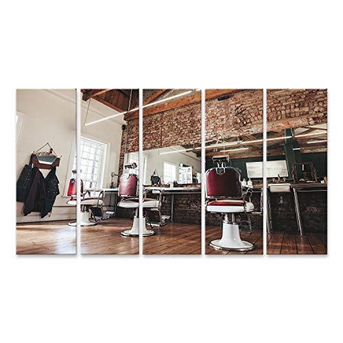 Bilderfelix Tableau Sur Toile Plan Horizontal De Chaises Vides Dans Un Salon De Coiffure De Style Rétro Intérieur De Salon De Coiffure Images Affiche - 