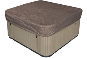 SERLIUM Hot Tub Cover Protector, Waterproof Sunproof Square Hot Tub Cover Perfect For Your Hot Tub 90.9x90.9x11.8in (Brown)