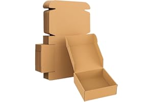 BonKaso 3 Ply Brown Flap Corrugated Boxes for Packaging | 4"x4"x1.5" (Pack of 25) | Cardboard Packing Box for Shipping,Courier & Goods Transportation