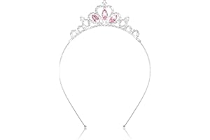 AOZUO AUZUO Prinzessin Krone Tiara, Kristall Tiaras für Frauen Festzug Krone Strass Stirnband Silber Kristall Tiara Haarschmuck für Frauen Geburtstag Hochzeit Halloween Party Weihnachtsgeschenke