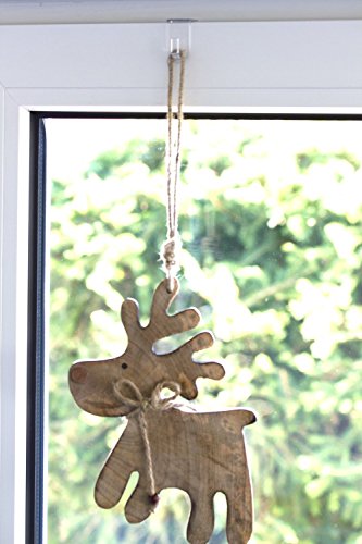 Fensterhaken, Dekohaken, transparent – 20er-Set, 35 x 20 mm – Für Fenster bis maximal 17mm Falzmaß geeignet - 4