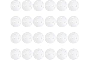 ZIRANEE Balle de Pratique de Golf,24 PCS Balles de Golf à Trous Balles d'entraînement de Golf à Air Balle de Circulation d'air en Plastique de 40 mm avec 26 Creux pour l'équipement de Pratique en Plein air