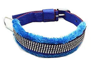 Petshop7 Large Fur Dog Collar Blue