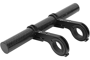 Keenso Prolunga Manubrio Bici, Lega di Alluminio Multifunzione Prolunga Manubrio Bici prolunga Manubrio Bici codice Tabella Supporto Luce Supporto Torcia(Nero)