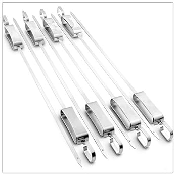 8 Grillspiee Aus Edelstahl Schaschlikspiee Aus Edelstahl Grillspie Mit Schiebemechanismus Splmaschinenfest Formstabil Garnelenspiee Fleischspiee Grillspie Aus Edelstahl