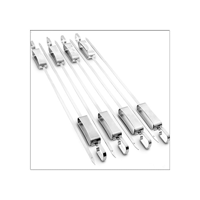 8 Grillspiee Aus Edelstahl Schaschlikspiee Aus Edelstahl Grillspie Mit Schiebemechanismus Splmaschinenfest Formstabil Garnelenspiee Fleischspiee Grillspie Aus Edelstahl