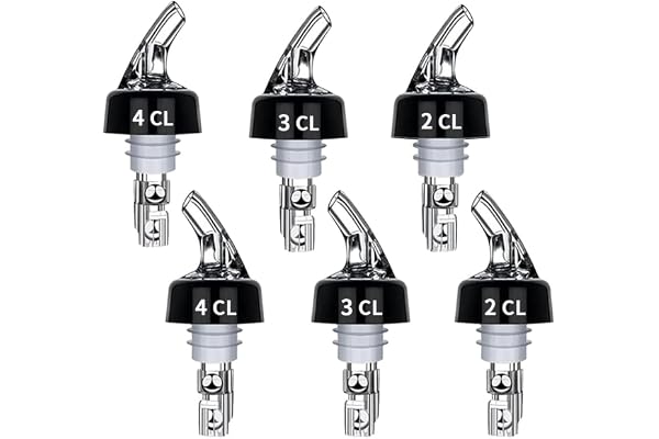 6 stycken flaskhällare spritdrycker 2 cl/3 cl/4 cl doserare för flaskor, pip för sprit, doserare för flaskor för cocktails, plast, autopur, för vin cocktail hushåll bar fester.