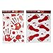 Produktbild BESTONZON 2 Blätter Halloween Fenster klammert Bloody Footprint Handabdruck Decals Sticker Scary Fenster Wand Dekorationen für Halloween Party Spook House