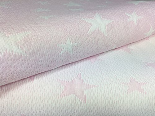 Leiper Colcha Cubrecama ESTRELLITAS de Jacquard Estrellas en Color Gris/Beig/Rosa/Azul (Todas Las Medidas). Reversible (Rosa, 180x260 (Cama 90 cm) + 1 Funda Cojin (50x50))