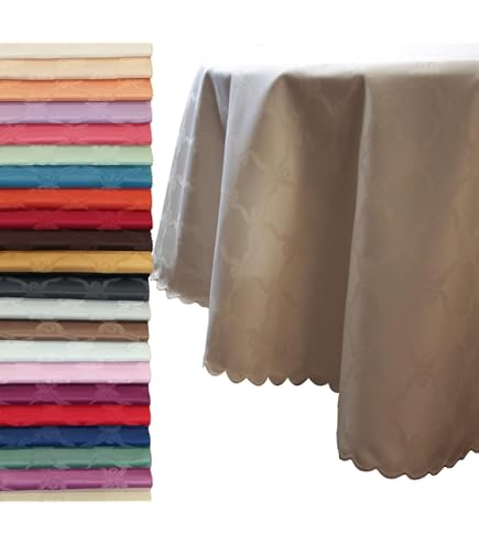 Tovaglia Ornamentale First-Tex Damascata, Cremisi, 135x180 Cm Ovale - Poliestere Antimacchia, Lavabile In Lavatrice