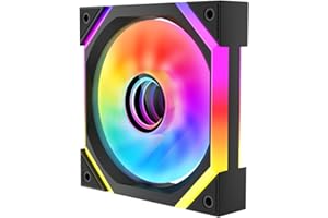 Jungle Leopard GALAXY-SE Infinity Mirror RGB PC Fan 120MM,1600±10% RPM,32 ARGB LEDs,5V3PIN ARGB and 12V4PIN PWM Fan (BK Reverse, 1)