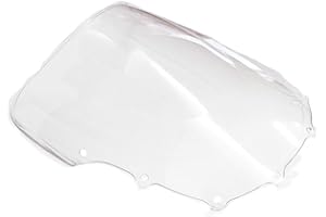 WSSHOP Motorrad Double Bubble Windschutzscheibe Windabweiser Motorrad Screen Airflow Für Kawasaki ZZR 600 E ZX400N ZZR 400 ZZR600 (Transparent)
