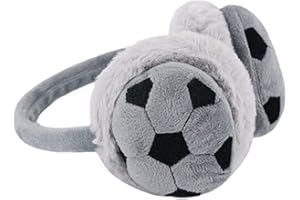 INSZKOOS Kids Winter Furry Earmuffs Plush Football Pattern Ear Warmer Cold Weather Warm Outdoor Activities Earflap Ear Protector for Boys Girls Baby Toddlers World Cup Soccer Event Football Party Accessories