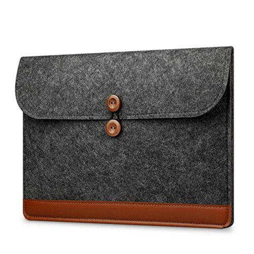 Viktion - Housse étui en feutré de laine pour Apple Macbook Air Pro Retina 13.3 pouce (Noir)