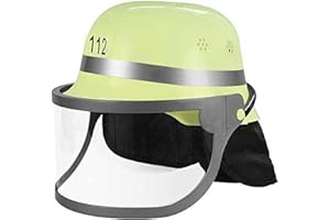 Brigamo Dziecięcy kask strażacki, regulowany rozmiar ze składanym wizjerem