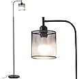 INMOZATA Floor Lamp with Metal Mesh Shade,Modern Standing Lamp with E27 Bulb Socket,Industrial Floor Light with Foot Switch,Eye Caring Reading Floor Lamps for Living Room,Bedroom,Office