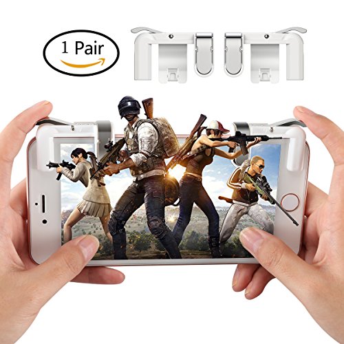 Preisvergleich Produktbild Mobile Game Controller, [Aktualisierte Version] aimus Survival Game Controller Joystick empfindliche Shoot und Ziel löst 1 Paar für Messer Out / pubg / Rules Of Survival für 11,4–16,5 cm Android iOS Handy