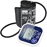 Tensiomètre Electronique au bras connecté' avec écran LCD, Stockage de mémoire, Brassard réglable [4 x piles AAA Inclues]