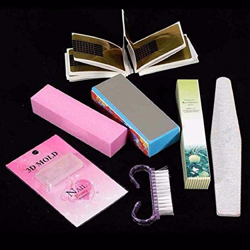 Yogogo 42 Acrylnagel Kunst Spitzen Powder Liquid Pinsel Glitter Clipper Primer Datei Set Kit - 6
