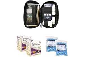 SD Codefree - Estuche que contiene Monitor de Glucosa, 10 Tiras y 10 Lancetas - Más 100 Tiras y 100 Lancetas Adicionales