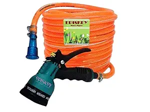EPISKEY Heavy Duty Expandable Garden Hose - Flexible Water Pipe with Double Latex Core, 7 Pattern Spray Gun, Braided Outer Layer - Small No Kink Hose (Size : 1/2 inch - Length: 10 Meters) (Multicoloured)